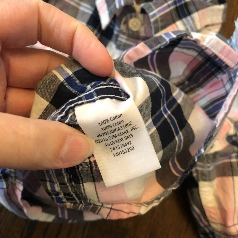 GYMBOREE Boys 2T Pink/White/Blue Plaid Long/Short Sleeved Button-Down Shirt EUC! - Picture 8 of 9